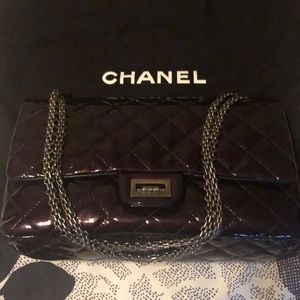 Chanel 2.55 reissue patent leather deep plum
